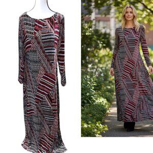 VINTAGE SUNDACE SILK RAYON GYPSY BOHO VELVET MAXI DRESS SZ. 4 EUC